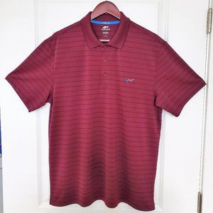 Greg Norman 'Attack Life' Maroon with Black Stripe Large Play-Dry Polo